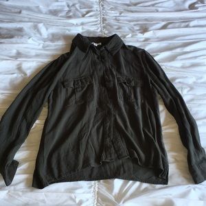 Olive collared button up shirt